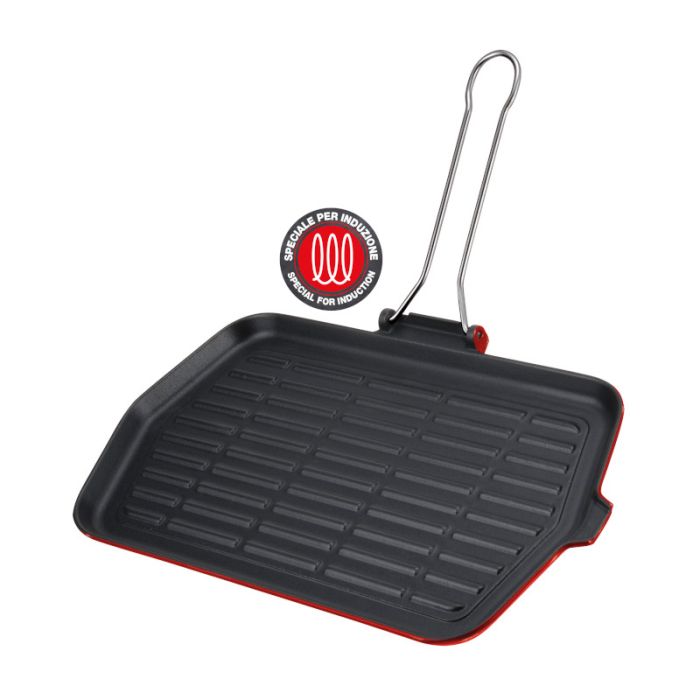 Bistecchiera Dietella Induction per induzione rettangolare in ghisa cm 23x36