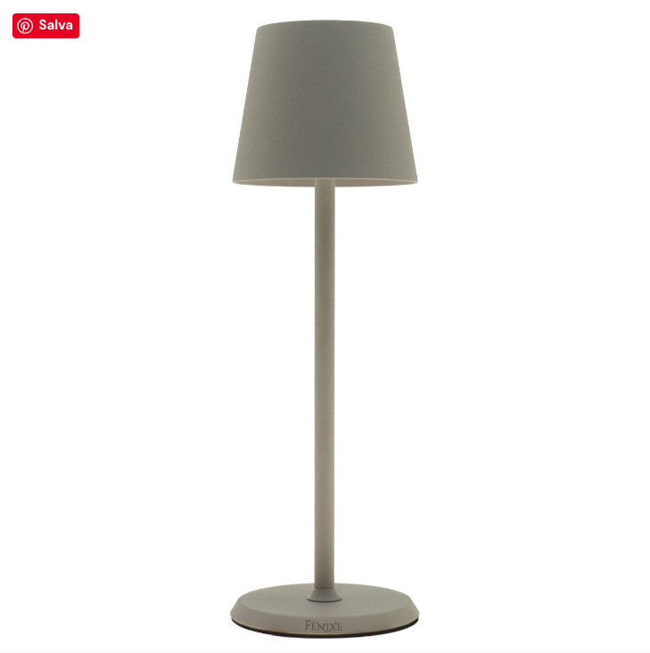 Feng - Lampada tavolo led 10 x 34 cm Tortora Lumiere Round