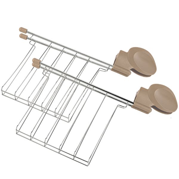 Tostapane Elettrico con Pinze Champagne Plastica-Acciaio Inox Beige