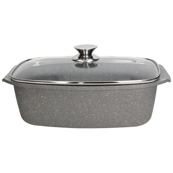 PURE ROQ - Rostiera con coperchio Alluminio 32 cm x 21 cm Alluminio Grigio