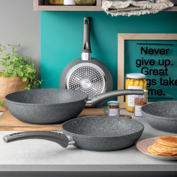 PURE ROQ - Padella Alluminio 20 cm x H 4,2 cm Alluminio Grigio Linea Pure Roq