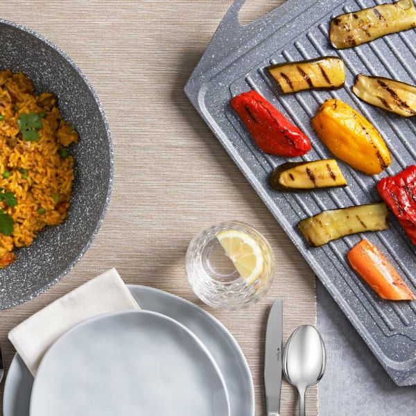 PURE ROQ - Piastra rettangolare Alluminio 35 cm x 28 cm x H 1,8 cm Alluminio Grigio Linea Pure Roq