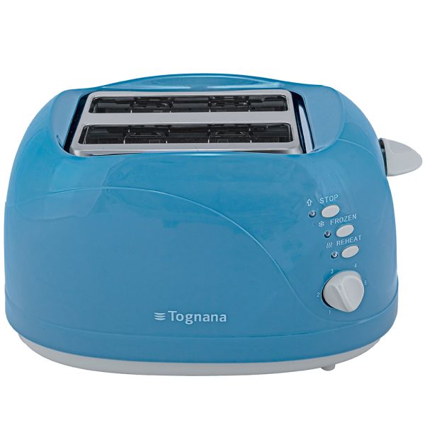 Tostapane Elettrico con Pinze Carta Da Zucchero Plastica-Acciaio Inox Blu